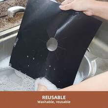 1/8 piezas Estera gruesa negra para estufa de gas, Protector de estufa de gas reutilizable de alta calidad - Estable a altas temperaturas, a prueba de aceite, antiadherente, fácil de limpiar, accesorio de cocina, estera para estufa de gas, funda protectora fácil de limpiar para cocina, sin contacto con alimentos, herramienta protectora para cocinar al aire libre