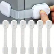 1个儿童安全带锁婴儿锁多功能儿童锁婴儿抽屉锁可调节长度防夹ABS儿童锁适用于橱柜抽屉马桶冰箱 - 彩色 - 查看 8