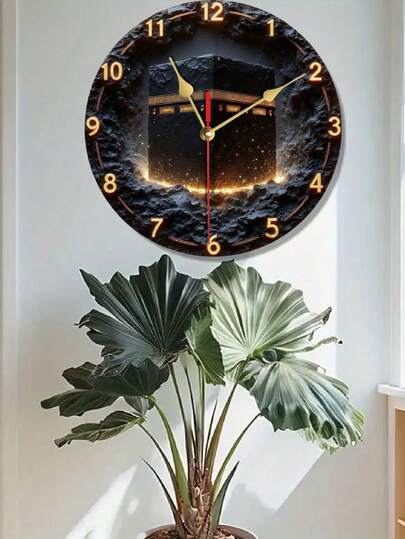 Pc 10 Inch/12 Inch Wooden Round Wand Clock, Perfect Home, Bedroom, Living Room, Etc., Bedroom Klok Moonlight Theme ation Durable Room Home view 2