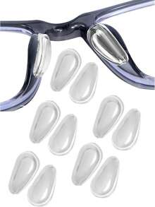 5/10-Pair Black Super Sticky Anti Slip Nose Pads For Glasses With Air Chamber Design | Enhanced Grip & Comfort Fit Eyewear Accessories - Multicolor - View 8