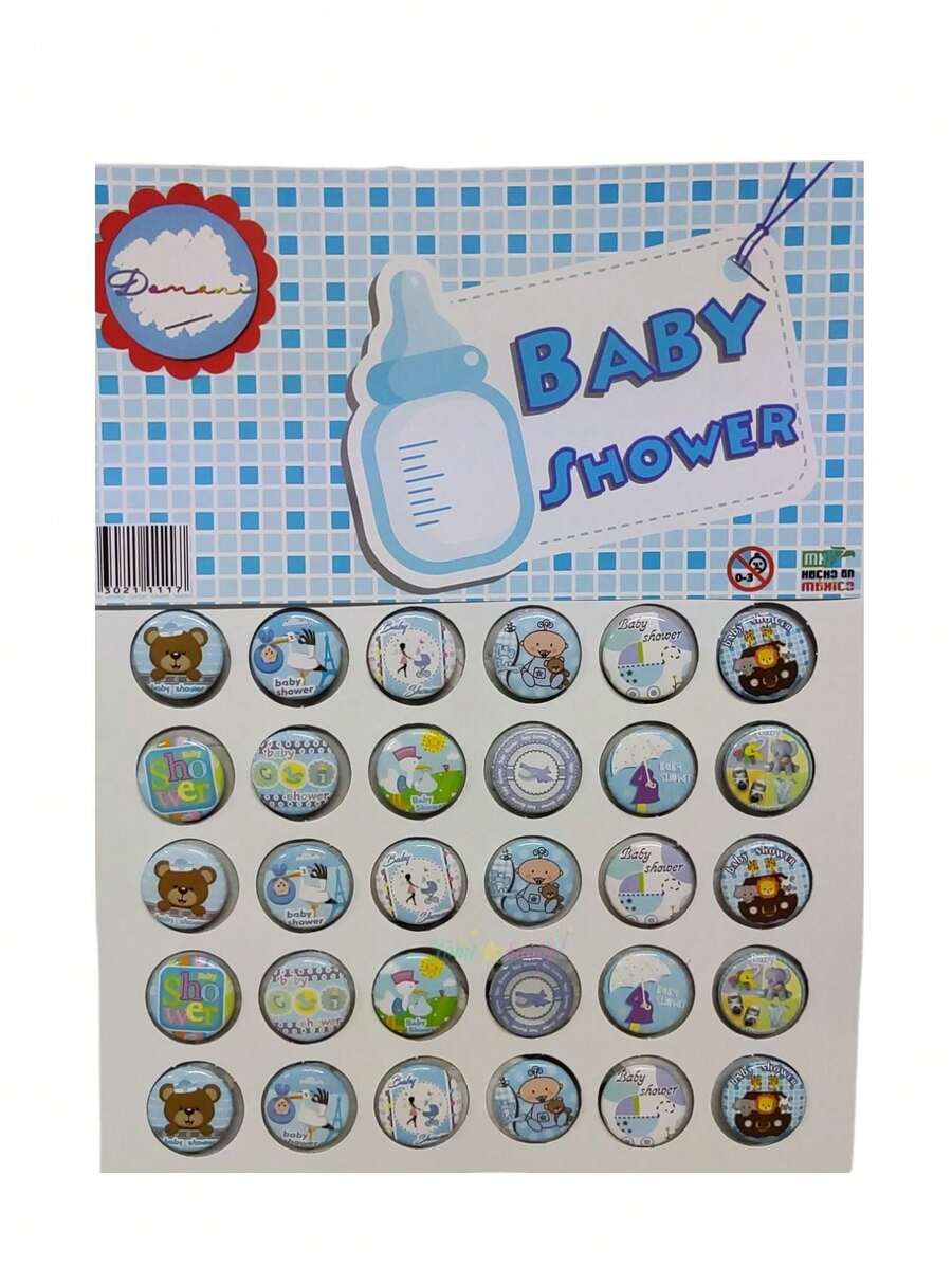 Baby Shower Botones Metalicos Decoración Fiestas 2 Cm Baby Bebe Revelacion Adorno