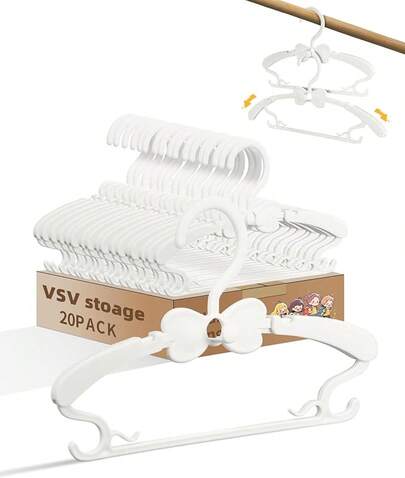 VSV Storage Hangers, Clothes Hanger With Adjustable 28-37cm Arms, Kids Hangers With Stackable Hooks, Clothes Hanger Girls Dress Closet, Gray Hangers Toddler Children's Hanger