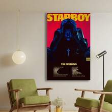 Framed  Starboy Album Premium Music Poster | Artwork Tracklist. New Year, Halloween, Thanksgiving Day, Christmas, For Room Decor, Room Painting, Living Room Painting, Halloween Decor, Bathroom Decor, Home Decor, Wall Decor, Bedroom Decor. - Đóng khung - Xem 2