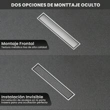 HEEDU Drenaje de Piso-10 * 40CM, Drenaje de Ducha, SUS304 Acero Inoxidable Coladeras de Desagüe para Aseo, Cocina, Jardín, Piscina (Trefilado Alambres) - Trefilado Alambres - Ver 4