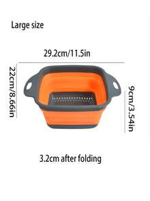 1pc Large & Small Collapsible Drain Basket, Foldable Storage Design, Convenient Kitchen/Dining Room Vegetable/Fruit Cleaning & Quick Draining Tool - Multicolor - View 6