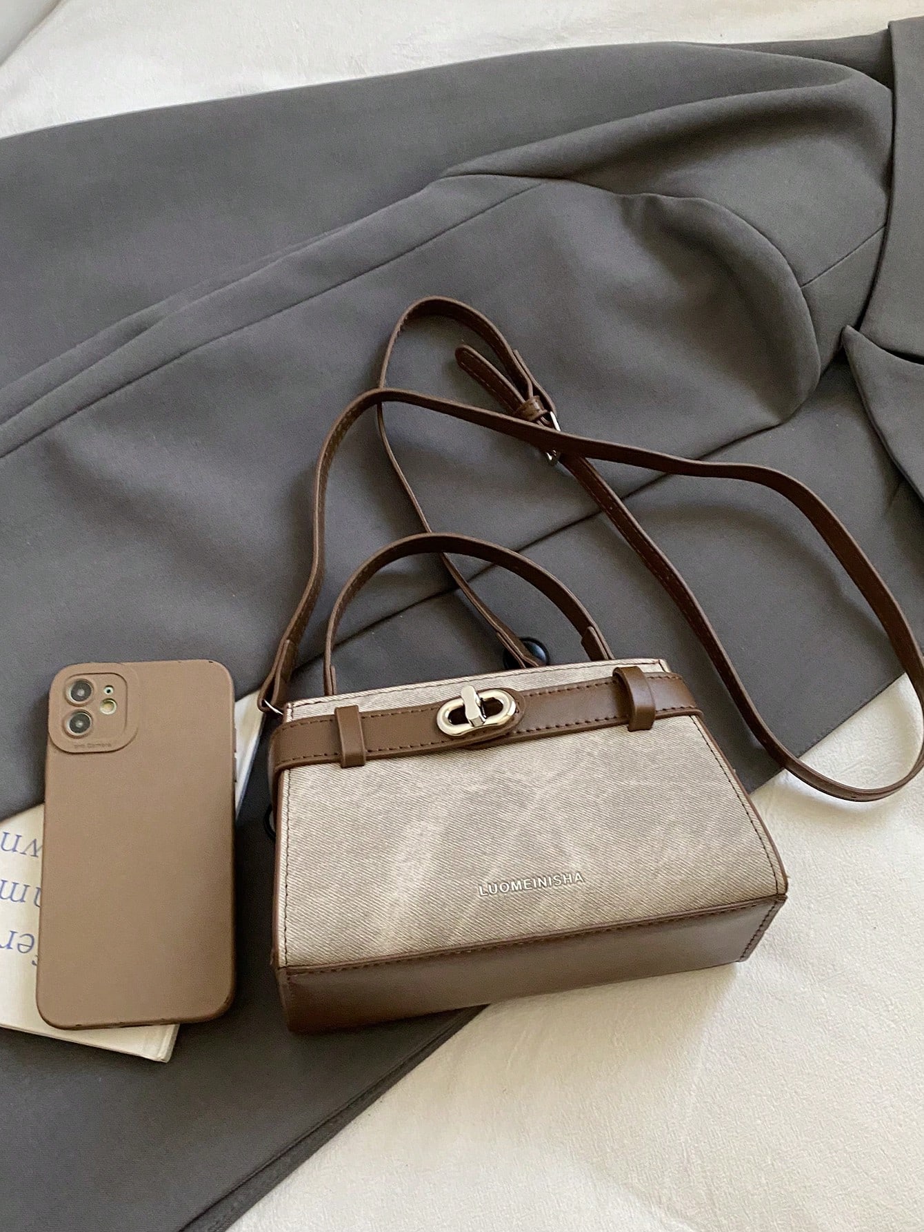 حقيبة يد جلدية بو بتصميم رجعي ملون، حزام كتف قابل...