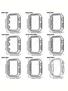 6件/套 男女时尚防摔二合一超薄钢化玻璃屏幕保护膜和智能手表壳,适用于表壳38/40/41/42/44/45/46/49mm,适用于 Series Ultra/SE/11/10/9/8/7/6/5/4/3/2/1,智能手表壳配件 - 彩色 - 查看 7