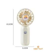 MEET SUN 1pc Rechargeable 300mAh Lithium Battery Handheld Portable Mini Cute Figurine Fan With 3 Wind Speed Settings - Multicolor - View 7