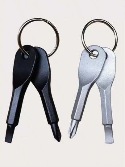 2pcs Screwdriver, Shaped Random Color Portable Slotted  Screwdriver Outdoors, Tools Men