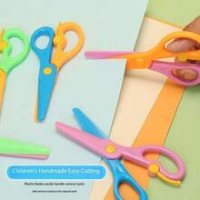 1/2/5pcs Plastic Safety Scissors, Cute Colored Scissors, Children Craft Scissors, Toddler Pre-School Training Scissors, Recommended By Teachers, Dual-Color Preschool Training Scissors, For Cutting Paper Craft Supplies - Multicolor - View 2