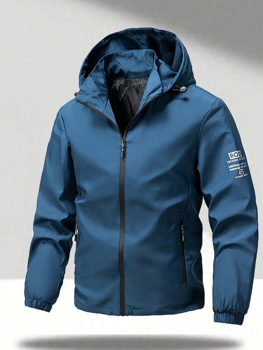 Men's Outdoor Quick-Dry Waterproof Windproof Long Sleeve Sports Jacket, Suitable For Outdoor Activities, Multi-Functional, Great Gift For Boyfriend/Husband, Essential For Autumn - Blue - View 1