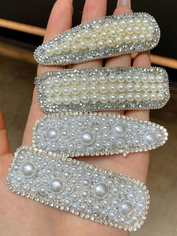 1/2pcs Women's Minimalist Basic Pearl Hair Clip, Makeup Hair Clip, Christmas And New Year Hair Clip, Women's Hair Accessories, Women's Hair Accessories, Women's Accessories, Women's Hair Accessories, Hair Accessories Tools, Beauty Accessories