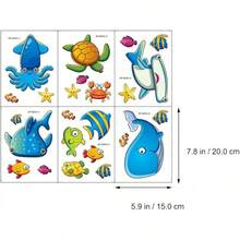 STOBOK 1 Juego De Bonita Decoración De Bañera De Mar Esmerilado Antideslizante Tortuga Peces Escaleras Adorables Pegatinas De Ducha De Baño Sin Animales para - Azul - Ver 4