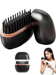 1pc Portable Wireless Hair Straightening Comb - USB Charging Travel Essential, 3-Speed Temperature Control, Copper Hot Plate For Smooth Styling, Women's Portable Hair Salon | Fashionable Modern Design | Mini Hair Straightening Machine - Multicolor - View 13