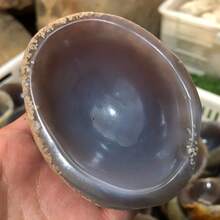 瑪瑙石英水晶碗 手工原石冥想碗，含天然內含物，居家祭壇中心裝飾，適合冥想 - 彩色 - 查看 5