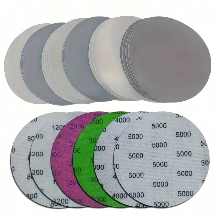 30pcs 125mm Wet/Dry Sandpaper Sheets - 800-5000 Grit - Random Orbital Sanding Discs For Power Sanders - Multicolor - View 1