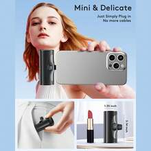 Ddidbi Power Bank Mini 5000 MAh Series, 20 W PD Quick Charge Power Bank USB C With Integrated Stand, Small Power Bank With LED Display For , No Cable Required - Black - View 2