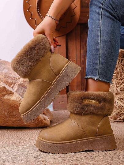 بوت ثلج ذات كعب سميك، بوت شتوية للنساء موديل جديد لعام 2025