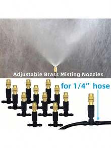 Automatic Drip Irrigation Kit Garden-4/7mm, Equipped With Brass Atomizing Nozzle, Suitable For Lawn, Potted Plants And Greenhouse, Lawn Automatic Drip Irrigation System, Potted Plants Greenhouse - Multicolor - View 5