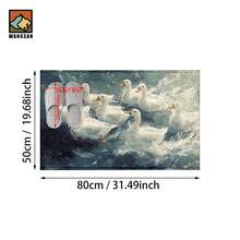 1 Stück süßer Enten Muster rutschfeste Fußmatte, Super Faser rutschfeste Fußmatte, geeignet für Festivalparty Dekoration, Küche, Badezimmer, Esszimmer, Schlafzimmer, kann als Geschenk gegeben werden