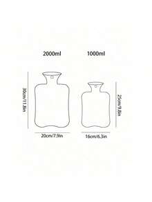 1PC/2/1L Large Classic Hot Water Bottle, Soft Cover - Ideal For Pain Relief, Neck & Shoulder Warmth, Foot Warming, Menstrual Cramps Relief, Hot & Cold Therapy - Great Gift - Multicolor - View 2