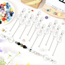 Beadable Keychains,12Pcs Keychain Making Kit Metal Keychain Blanks Bars For DIY CraftsJewelry,Custom Projects,Beaded Bulk Car Key Chain Rings Supplies Charms Clasp For Backpack Bags Purse,Christmas Gifts - 白色 - 查看 1