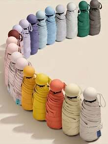 1pc Lightweight & Compact 6-Rib Umbrella, Designed For Women, Provides Rain And Sun Protection, Highly Portable - Multicolor - View 2