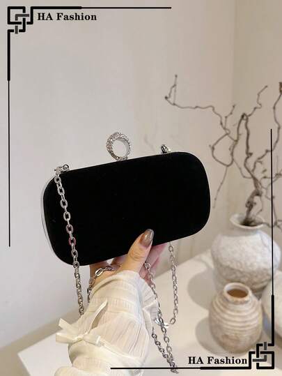 Mini Rhinestone Decor Acrylic Box Handbag