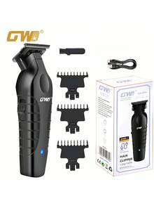 GW 9935 专业可充电无线理发器套装，USB 充电，男士电动剃须刀和美容工具 - 黑色 - 查看 1