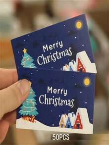 50pcs Christmas Holiday Scratch Cards With Santa And Tree Design | DIY Holiday Gifts And Prize Tickets | Interactive Party Games For Friends And Family | Including 30 Double-Sided Printing Cards + 30 Scratch Stickers, Christmas Cards - Multicolor - View 8