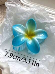 3个/1个装 女士 3.11英寸/7.9厘米 蓝色、紫色、橙色随机混色芙蓉花造型轻盈塑料发夹，时尚、优雅、简约、纯色发爪，适合日常、休闲、派对、海滩、浴室等场合，是冬季发饰、夏季度假必备单品。 - 彩色 - 查看 3