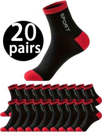 20/10/5/3/1 Pair Plus Size Men's Knitted Mid-Calf Socks & Ankle Socks - Odor-Resistant, Moisture-Wicking, Elastic Socks, Unisex Mid-Calf & Ankle Socks, Fashion, Casual, Comfortable, Breathable, Odor-Resistant, Outdoor Sports, Running, Fitness, Cycling, Moisture-Wicking, Quick-Drying, Compression Knee Socks, Business Casual Holiday Tall Socks, Suitable For All Seasons, Unisex Daily Wear Socks, Suitable For Outdoor Fitness Sports Socks, Adult Moisture-Wicking Quick-Drying Breathable Comfortable Mid-Calf Socks, Ankle Socks