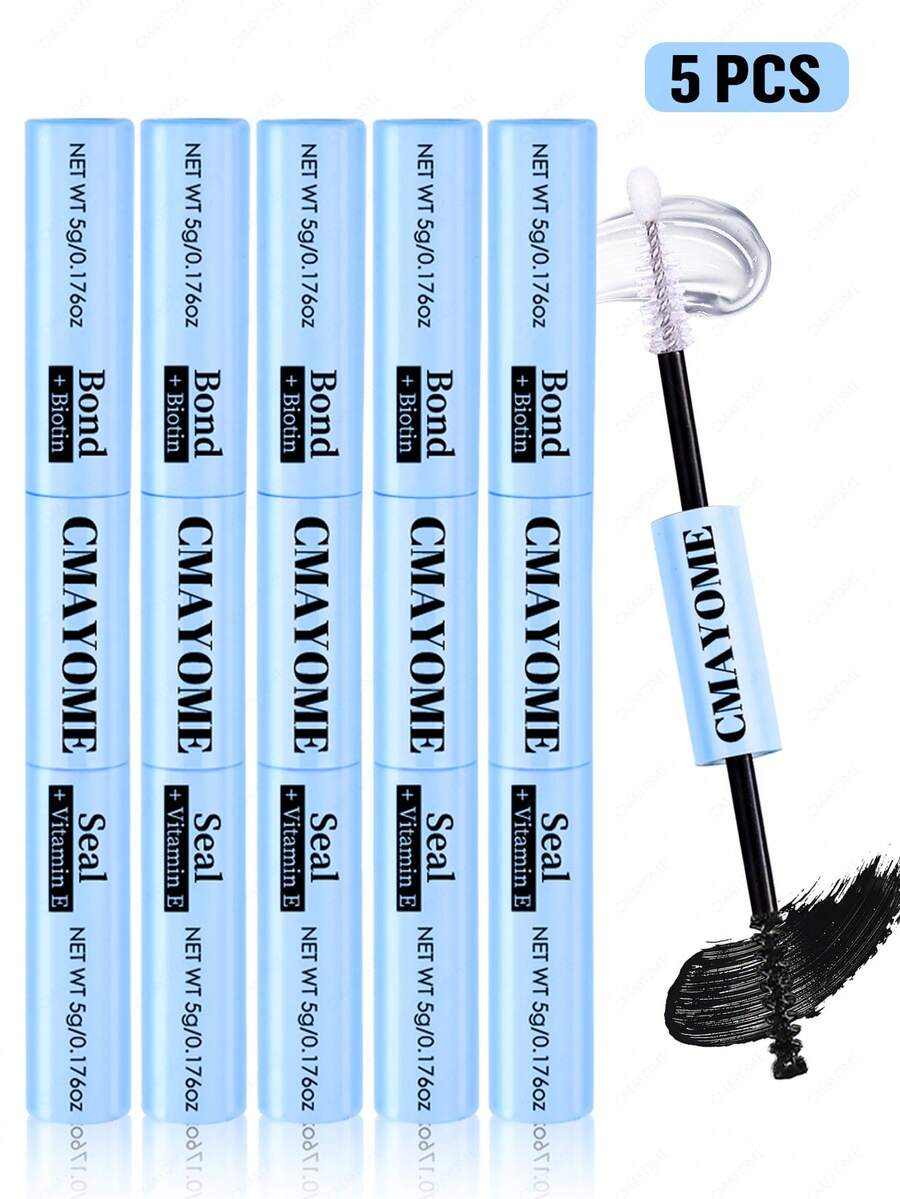 [72 Hour Extra Strong] 1/2/3 Pack Hypoallergenic 2-In-1 Eyelash Glue And Setting Liquid | 72 Hour Extra Strong, Latex-Free, Waterproof | For DIY Cluster Lashes, Homemade False Lashes Makeup Tools | Mixed Black Eyelash Extension Glue