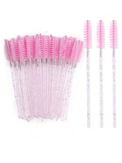 200pcs/100pcs/50pcs/10pcs Disposable Mascara Wands Eyelash Brush Spoolies For Eyelash Cleaning Eyebrow Crystal Shine Eyelashes Brushes Lash Extensions Makeup Tool