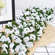 245 cm elegante künstliche Seidenblumen Girlande, 1 Stück, Partydekoration - Weiss - Übersicht 6