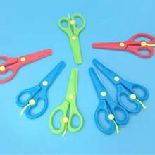 1/2/5pcs Plastic Safety Scissors, Cute Colored Scissors, Children Craft Scissors, Toddler Pre-School Training Scissors, Recommended By Teachers, Dual-Color Preschool Training Scissors, For Cutting Paper Craft Supplies - Multicolor - View 11