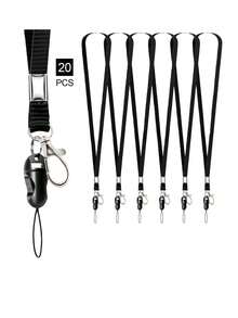 1/5/10/20/30 件装颈带（带身份证夹）、办公室挂绳、不锈钢旋转挂钩（用于姓名牌、徽章夹、钥匙扣、卡片、耗材） - ID card sleeve + lanyard - 查看 17