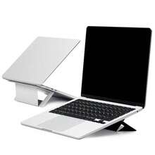 Laptop Stand For Desk, Adhesive Airflow Laptop Cooling Riser For Heat Dissipation With 2 Adjustable Viewing Angles, Foldable & Portable Computer Stand Compatible With Laptops 11inch-16inch,Misty Cove{Inchcolor_nameinch:InchMistyCoveinch,Inchsize_nameinch:InchAdhesiveVersion-AirFlowinch} - 霧灣 - 查看 1