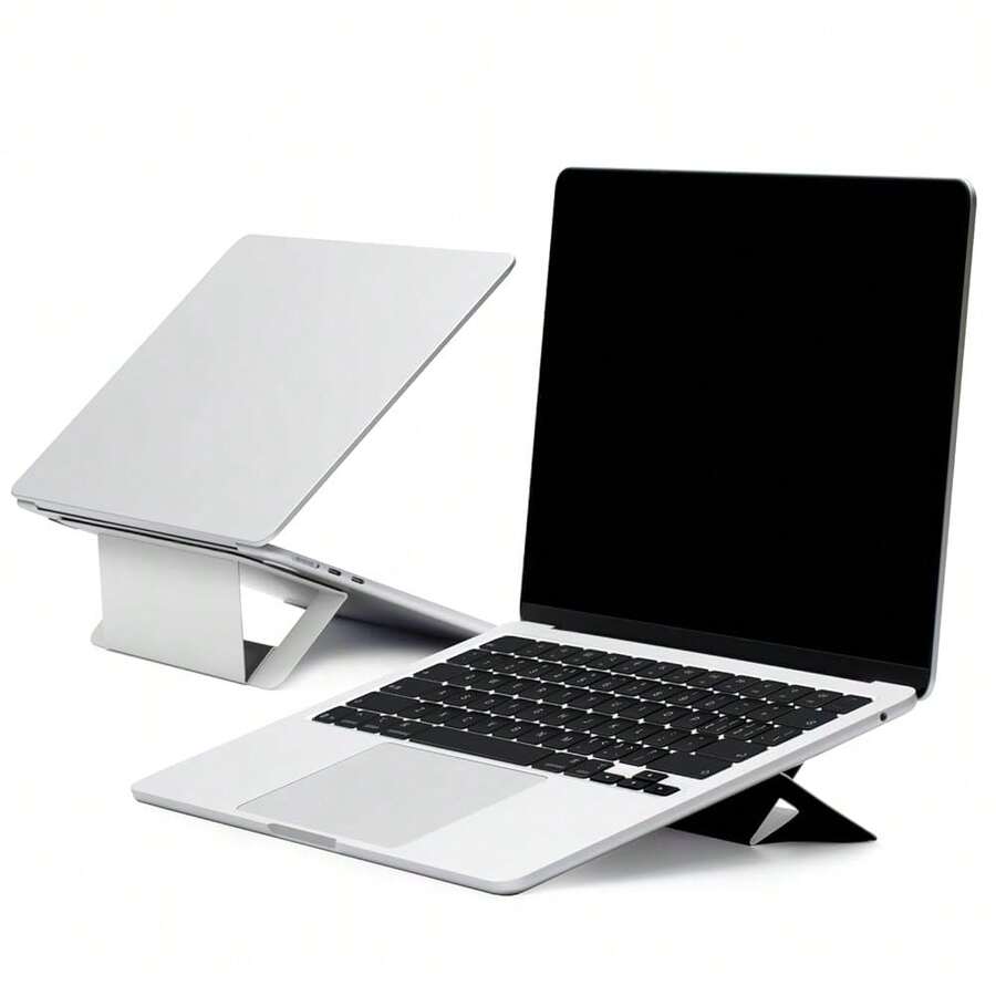 Laptop Stand For Desk, Adhesive Airflow Laptop Cooling Riser For Heat Dissipation With 2 Adjustable Viewing Angles, Foldable & Portable Computer Stand Compatible With Laptops 11inch-16inch,Misty Cove{Inchcolor_nameinch:InchMistyCoveinch,Inchsize_nameinch:InchAdhesiveVersion-AirFlowinch} - 霧灣 - 查看 1