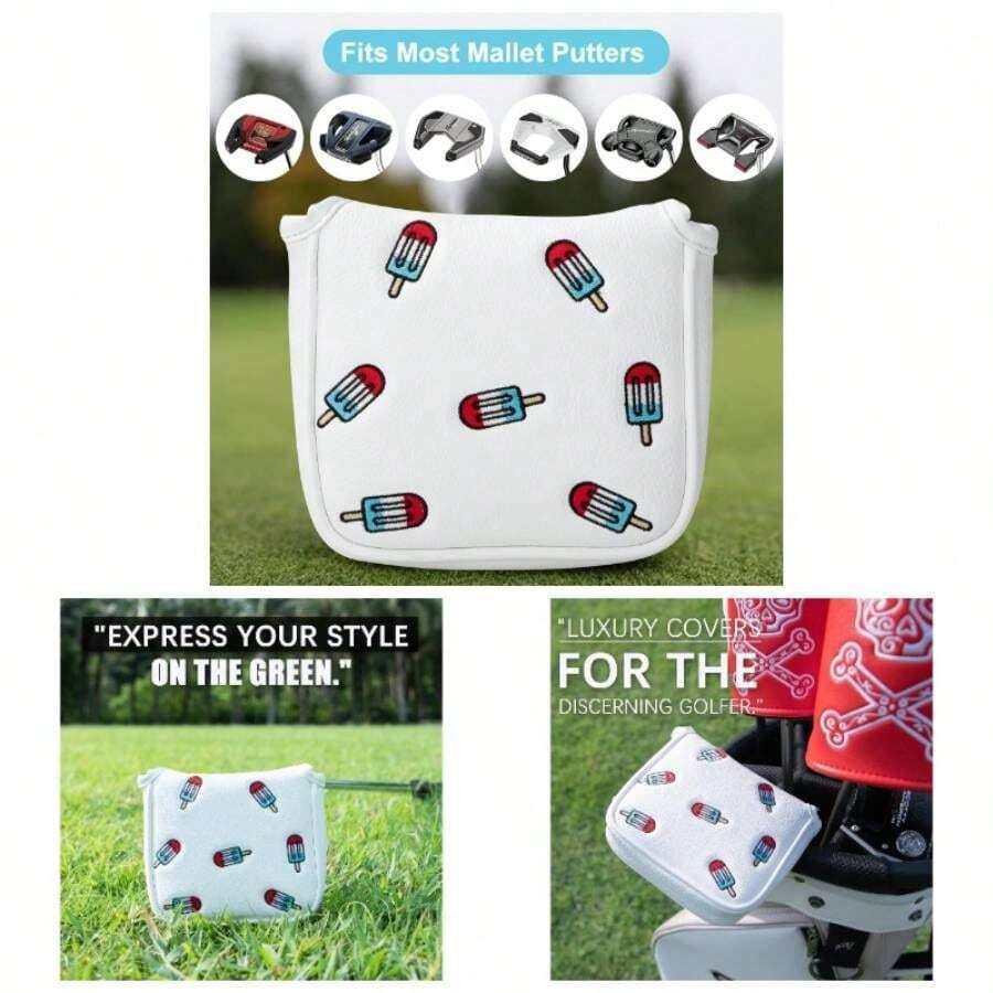 Mallet Headcover Club Covers With Strong Magnetic Headcovers Fits Most Mallet Putters, Mallet Putter Cover - 冰淇淋 - 查看 1