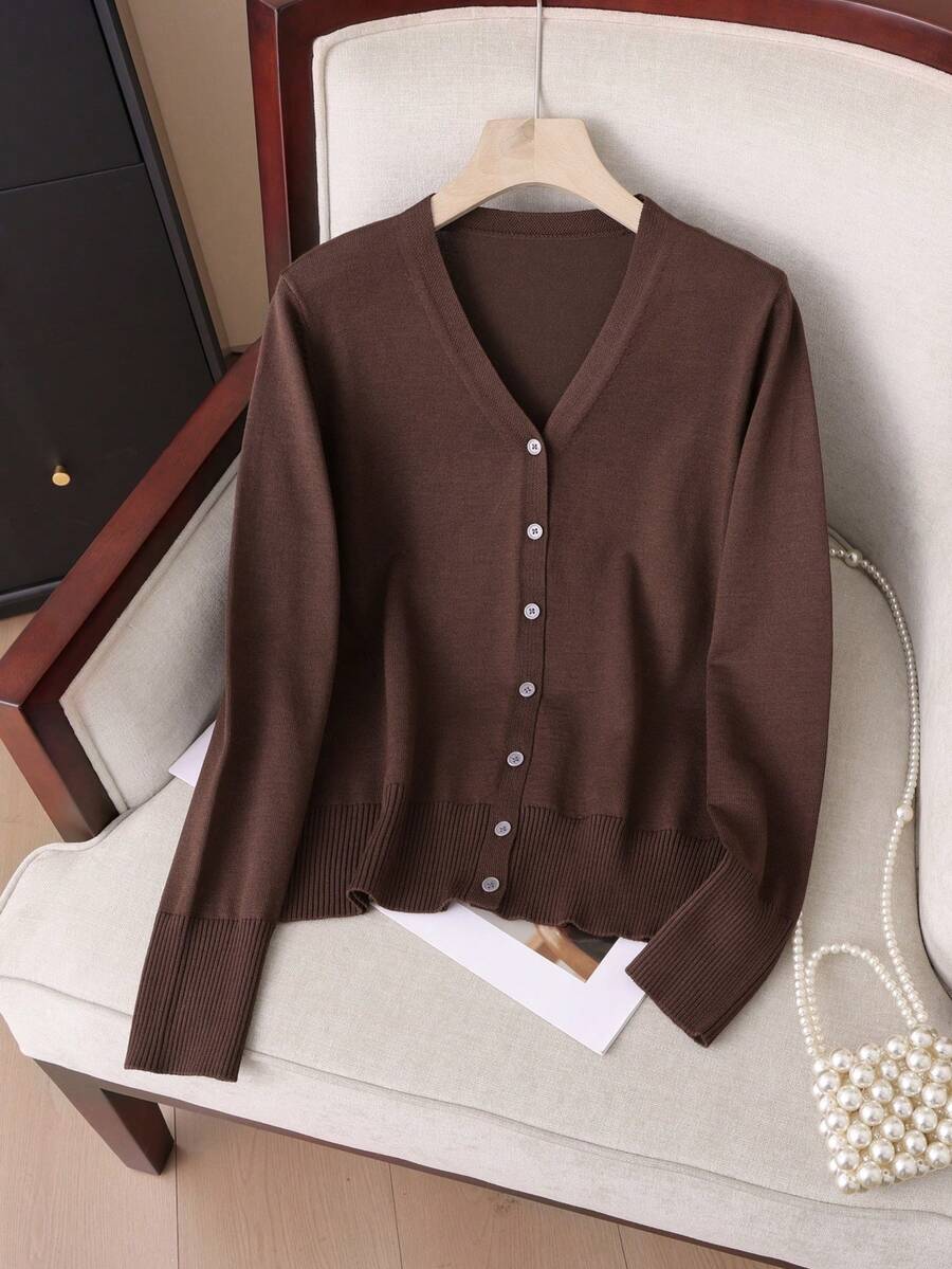 GIGOGOU Women's Casual Solid Color Knit Cardigan, Spring/Autumn