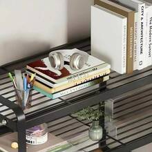 3Tier Desktop Organiser Shelf Metal Storage Rack 40 X 21 X 36 Cm Black White Bookcase A225 White