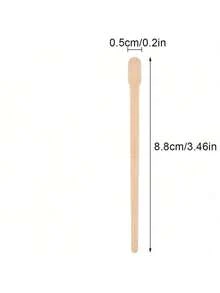 100/300 支木质蜡棒眉毛唇鼻蜡涂抹棒用于脱毛一次性脱毛刮刀蜡棒，理发店美发产品及配件美容旅行必需品 - 杏色 - 查看 13