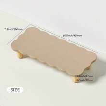 Soporte elevador para monitor, soporte de madera resistente con forma de galleta para monitor, soporte elevador para monitor, organizador de escritorio de uso múltiple para computadora, portátil, impresora, TV, Caqui - Caqui - Ver 7