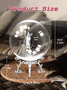 1 pieza Bola de cristal con foto personalizada y personalizada - 13 estilos, Bola de foto de ultrasonido, Regalos de embarazo para mamás primerizas, Regalo para mamá, Mejores regalos para mamá en espera, Bola de cristal con foto grabada con láser con base, Regalos personalizados para él, ella, cumpleaños (con base plateada, 6 cm), Regalos personalizados - Multicolor - Ver 26