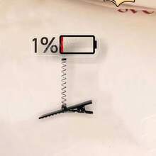 1/2pcs Funny & Quirky Acrylic Transparent Battery Level 3D Spring Hair Clips, DIY Hair Accessories, Handmade Abstract Trinkets, Hair Claws, Hair Slide, Hair Barrettes