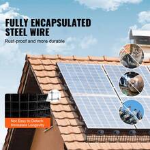 8 Inch X 100ft Solar Panel Bird Guard, Critter Guard Roll Kit With Rust-Proof PVC Coating, Solar Panel Guard With 50pcs Tire Wires, 1/2 Inch Wire Roll Mesh - Black - View 4