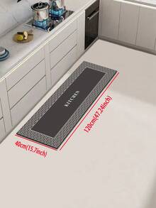 A High-Grade Line And Floral Patchwork Silicone Kitchen Mat With A Gradient Pattern, Cushioned And Anti-Fatigue, Quick-Drying And Non-Slip, Suitable For Kitchen, Bathroom, Entrance, Laundry Room, Etc. ,Room Decor - Dark Grey - View 16