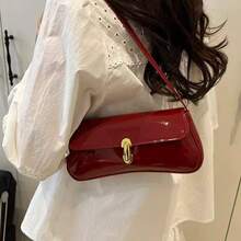 中号纯色搭扣装饰包，适合女性日常通勤。 - 紅色 - 查看 2