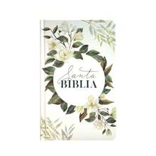 Biblia Reina Valera 1960 Letra Grande Tapa Dura Flores Blanca Canto Verde - Libro único - Ver 3